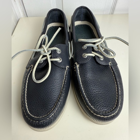 Sperry Top-Sider Men's Navy Leather Boat Shoes Size 9.5W Classic Deck Shoes - Picture 6 of 13